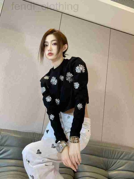 women's t-shirt designer shenzhen nanyou high-end 22 early spring exquisite versatile slim beads decorated with short high waist long s, White
women's t-shirt designer shenzhen nanyou high-end 22 early spring exquisite versatile slim beads decorated with short high waist long s, White