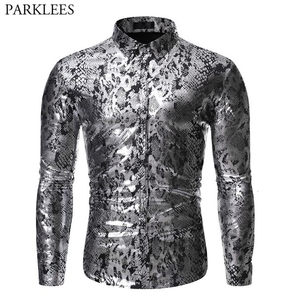 men's casual shirts snake pattern metallic men fashion slim fit long sleeve social male party nightclub prom chemise homme 230227, White;black
men's casual shirts snake pattern metallic men fashion slim fit long sleeve social male party nightclub prom chemise homme 230227, White;black