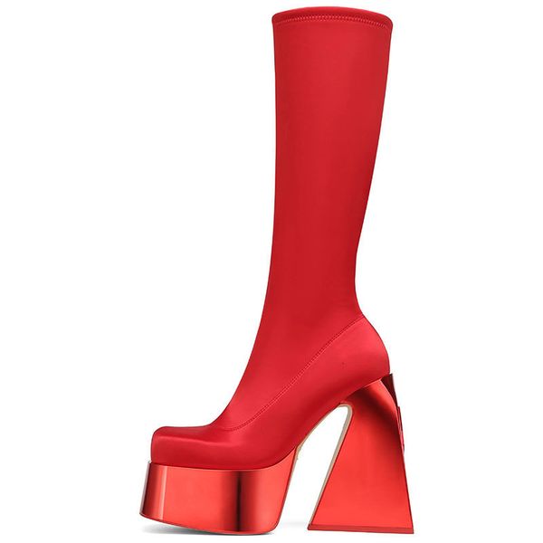boots women's punk style thick soled highheeled elastic square head sleeve knee length fashion 230227, Black
boots women's punk style thick soled highheeled elastic square head sleeve knee length fashion 230227, Black