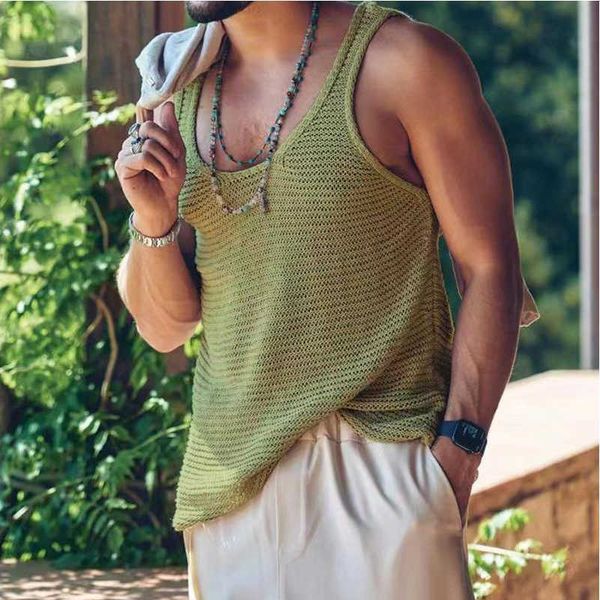 men' summer casual solid knitted tank men loose crew ne sleeveless v mens cloes streetwear male knit pullover r230227 running athleti, White;black
men' summer casual solid knitted tank men loose crew ne sleeveless v mens cloes streetwear male knit pullover r230227 running athleti, White;black