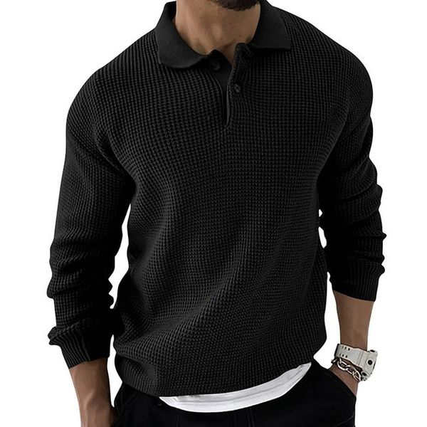 men's polos 2023 autumn classic solid color sweater turndown neck casual warm pullover mens knitted multicolor vintage sweaters 230227, White;black
men's polos 2023 autumn classic solid color sweater turndown neck casual warm pullover mens knitted multicolor vintage sweaters 230227, White;black