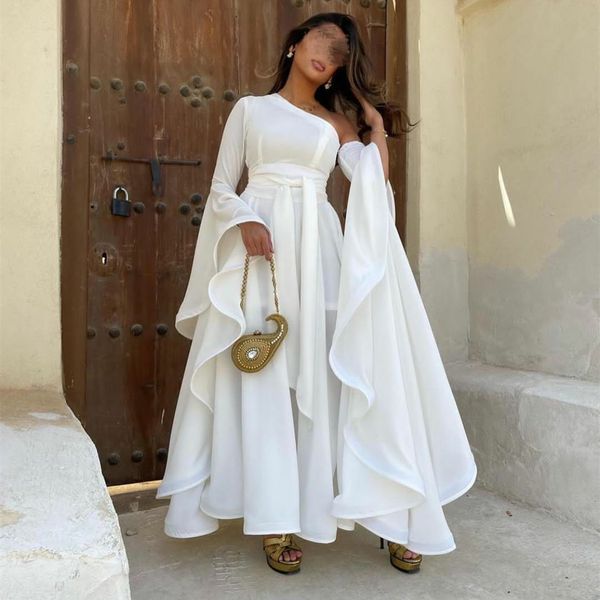 party dresses vintage long white evening with pleats aline crepe muslim ankle length for women 230225, White;black
party dresses vintage long white evening with pleats aline crepe muslim ankle length for women 230225, White;black