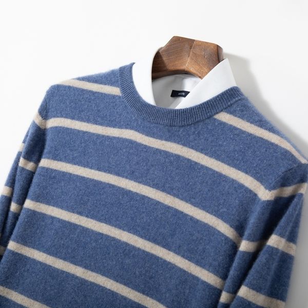 men's polos 2023 highquality classic men pullover 100 cashmere sweater autumn winter oneck striped long sleeve knit jumper 230227, White;black
men's polos 2023 highquality classic men pullover 100 cashmere sweater autumn winter oneck striped long sleeve knit jumper 230227, White;black