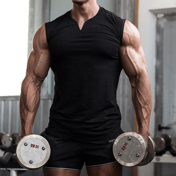 men's tshirts solid color sleeveless sports tshirts for men summer muscle tank vneck tee fitness running tight vest casual male clothes, White;black
men's tshirts solid color sleeveless sports tshirts for men summer muscle tank vneck tee fitness running tight vest casual male clothes, White;black