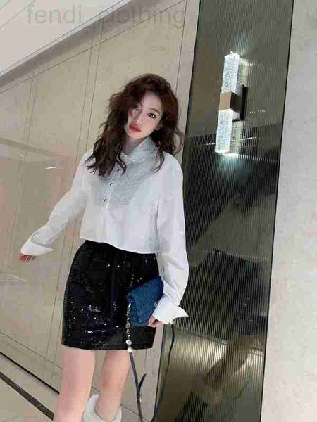 women's blouses & shirts designer shenzhen nanyou high-end early spring new product commuting shiny exquisite versatile diamond short s, White
women's blouses & shirts designer shenzhen nanyou high-end early spring new product commuting shiny exquisite versatile diamond short s, White