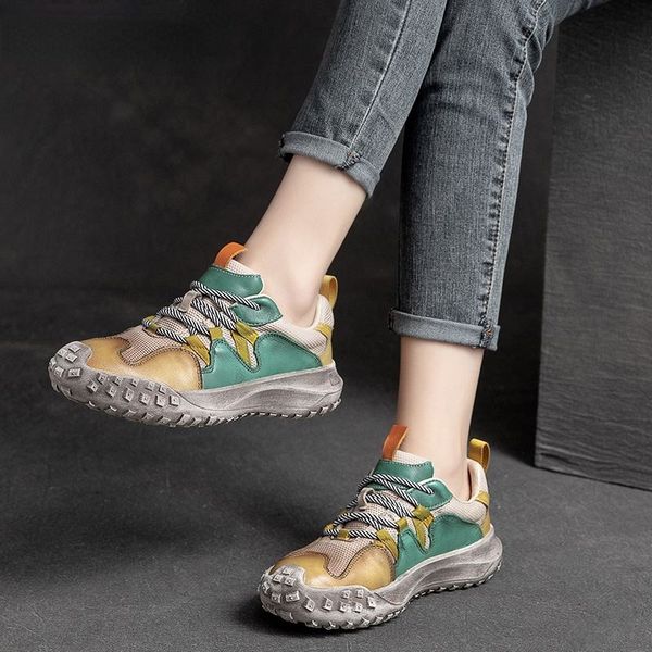 dress shoes laceup women's sneakers genuine leather mixed color handmade comfortable retro platform 230227, Black
dress shoes laceup women's sneakers genuine leather mixed color handmade comfortable retro platform 230227, Black