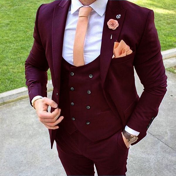 men's suits blazers tailor made lapel burgundy men suits slim fit groom tuxedo 3 piece male blazer pantvest costume homme mariage 23022, White;black
men's suits blazers tailor made lapel burgundy men suits slim fit groom tuxedo 3 piece male blazer pantvest costume homme mariage 23022, White;black