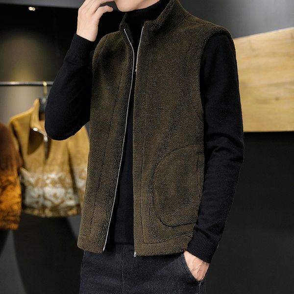 men's vests 4 colors men sheep cut velvet doublesided vest autumn winter thick business leisure slim granular warm coat 230225, Black;white
men's vests 4 colors men sheep cut velvet doublesided vest autumn winter thick business leisure slim granular warm coat 230225, Black;white