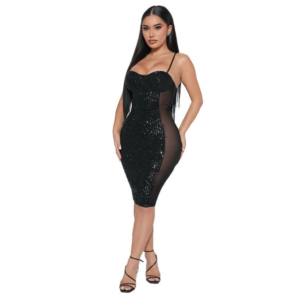 women party dresses bodycon see-through sequin sleeveless adjustable spaghetti strap backless cocktail midi dresses clubwear, White;black
women party dresses bodycon see-through sequin sleeveless adjustable spaghetti strap backless cocktail midi dresses clubwear, White;black