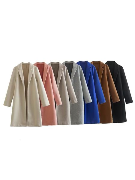 women's wool blends pb za 5070420 women fashion multicolor woolen open coat vintage long sleeve female outerwear chic overshirt 5070420, Black
women's wool blends pb za 5070420 women fashion multicolor woolen open coat vintage long sleeve female outerwear chic overshirt 5070420, Black
