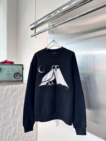 mens luxury designer sweaters hoodies famous hip hop men women hoodie street cotton loose fit sleeve sweatshirt womens casual round neck lon, Black