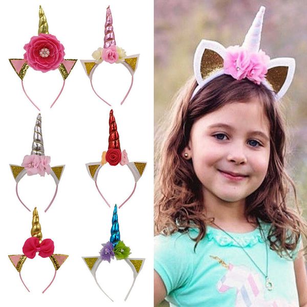 a187 new unicorn party hair band hair ornament golden horned animal headdress children flower headband, Silver
a187 new unicorn party hair band hair ornament golden horned animal headdress children flower headband, Silver
