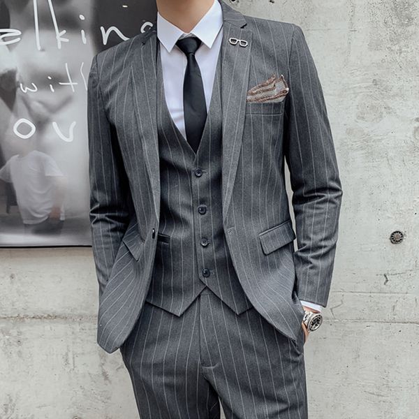 men's suits blazers blazers jacket pants vest 3 pcs set / fashion men's casual boutique business striped slim fit suit coat trouse, White;black
men's suits blazers blazers jacket pants vest 3 pcs set / fashion men's casual boutique business striped slim fit suit coat trouse, White;black