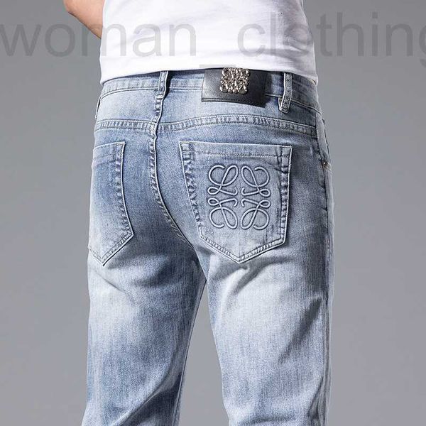 men's jeans designer spring and summer new light color printed slim leg jeans fashion brand versatile small straight pants l90h, Blue
men's jeans designer spring and summer new light color printed slim leg jeans fashion brand versatile small straight pants l90h, Blue