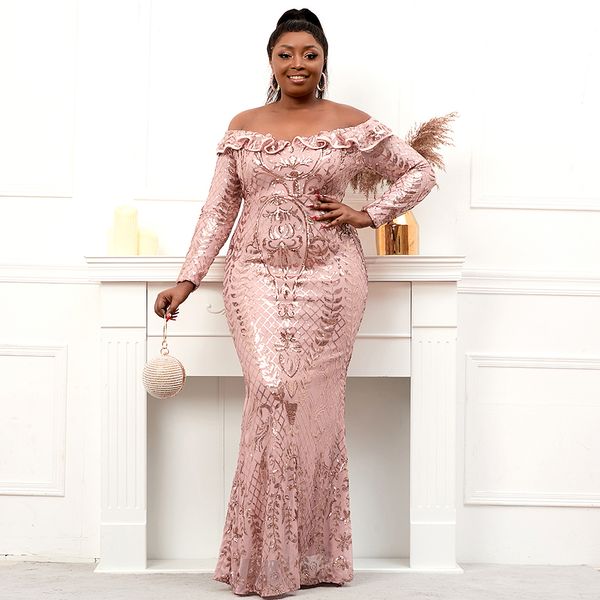 party dresses plus size women long sleeve sequin evening dress elegant boat neck party maxi dress long prom dress black gold pink blue 23022, White;black
party dresses plus size women long sleeve sequin evening dress elegant boat neck party maxi dress long prom dress black gold pink blue 23022, White;black