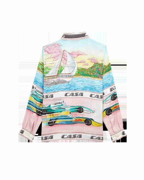 casablanca silk casual shirt men and women sicilian racer hawaiian fashion long-sleeved shirt, White;black
casablanca silk casual shirt men and women sicilian racer hawaiian fashion long-sleeved shirt, White;black