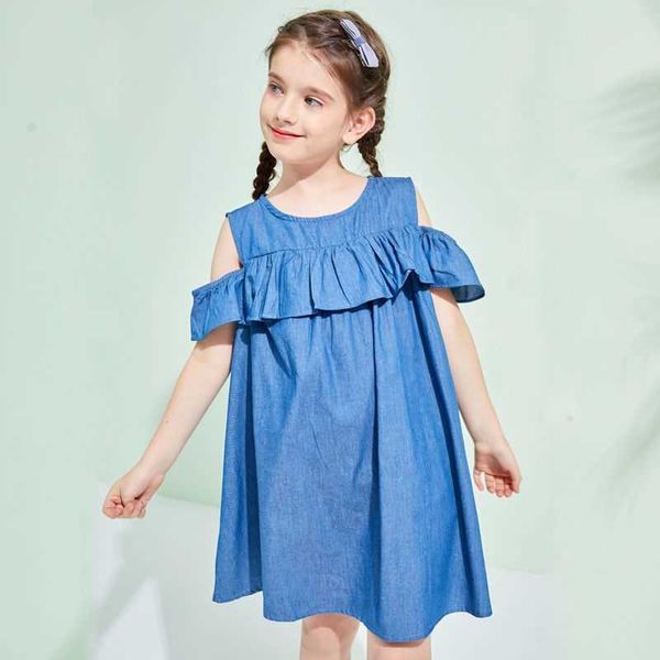 girl's dresses summer denim dress lolita child girls casual midi dress off-shoulder children dresses for teens party princess sundress, Red;yellow
girl's dresses summer denim dress lolita child girls casual midi dress off-shoulder children dresses for teens party princess sundress, Red;yellow