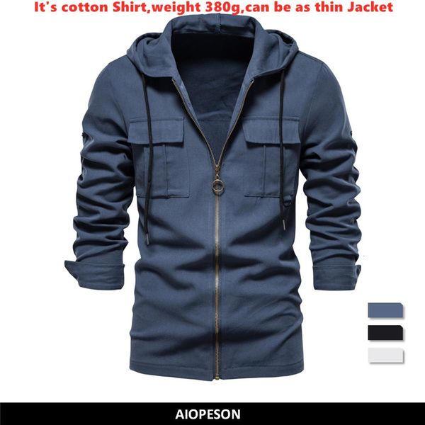 men's casual shirts aiopeson spring 100% cotton hooded shirt long sleeve pocket slim fit retro zipper fashion clothing 230227, White;black
men's casual shirts aiopeson spring 100% cotton hooded shirt long sleeve pocket slim fit retro zipper fashion clothing 230227, White;black