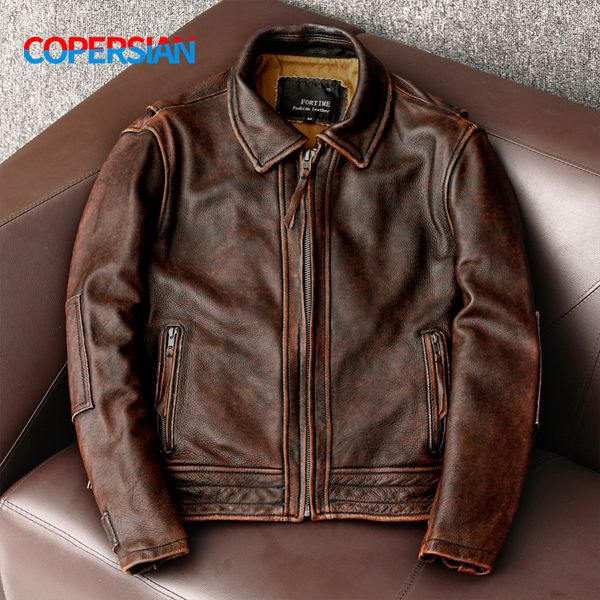 men's leather faux leather men leather jacket swallow tailed vintage motorcycle cowhide coat male biker clothing 230227, Black
men's leather faux leather men leather jacket swallow tailed vintage motorcycle cowhide coat male biker clothing 230227, Black