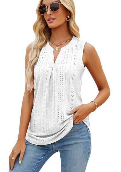women shirts summer sleeveless v neck casual tank blouse shirts, White
women shirts summer sleeveless v neck casual tank blouse shirts, White