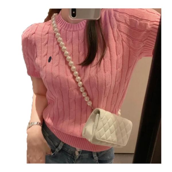 23ss fashion womens knits sweater short sleeve sweater letter jacquard comfortable wool blend clothing designer women crew neck 5 color aaa, White
23ss fashion womens knits sweater short sleeve sweater letter jacquard comfortable wool blend clothing designer women crew neck 5 color aaa, White