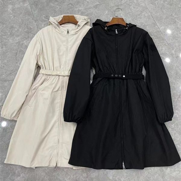 women long designed trench coats loose hooded windbreaker waterproof waist fitted jackets with belt casual female nylon clothes, Tan;black
women long designed trench coats loose hooded windbreaker waterproof waist fitted jackets with belt casual female nylon clothes, Tan;black