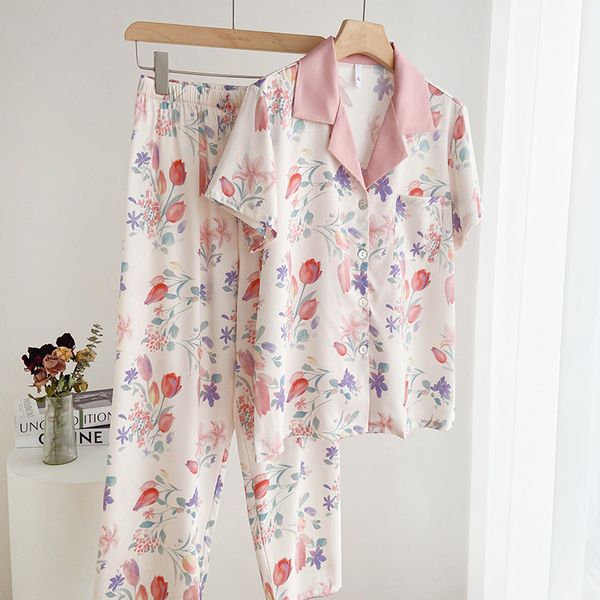 womens sleepwear lisacmvpnel french ice silk thin style pajamas womens high sense home clothes short sleeved trousers twopiece set pyjamas 2, Black;red
womens sleepwear lisacmvpnel french ice silk thin style pajamas womens high sense home clothes short sleeved trousers twopiece set pyjamas 2, Black;red