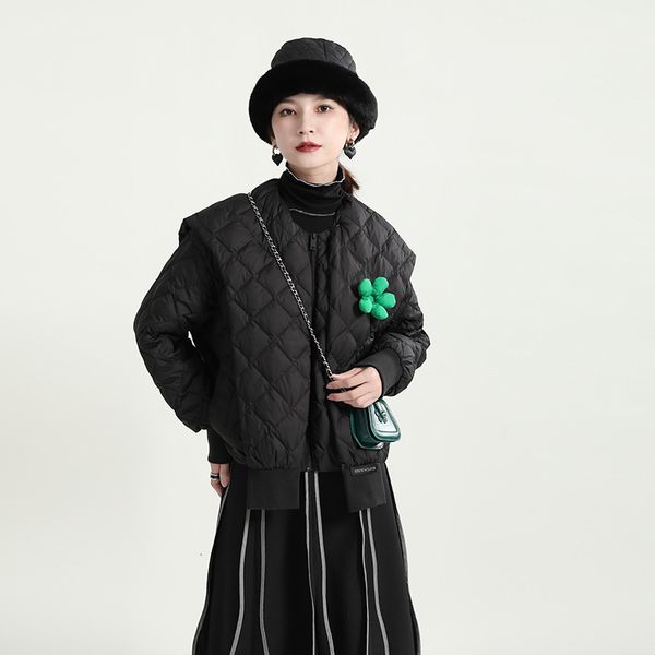 women's wool blends winter color contrast small flower ringer cotton clothes designer twopiece set short coat female winter 230227, Black
women's wool blends winter color contrast small flower ringer cotton clothes designer twopiece set short coat female winter 230227, Black