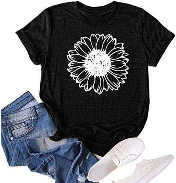 women's summer sunflower t shirt cute flower graphic loose tees crew neck short sleeve casual women cotton blousekzs7, White
women's summer sunflower t shirt cute flower graphic loose tees crew neck short sleeve casual women cotton blousekzs7, White