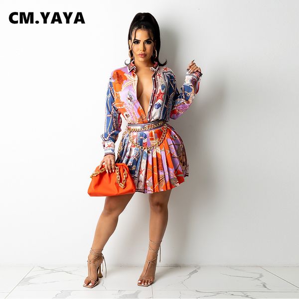 two piece dress cmyaya women set print full sleeve single breasted shirts mini pleated skirts two 2 piece sets female fashion outfit fall 2, White
two piece dress cmyaya women set print full sleeve single breasted shirts mini pleated skirts two 2 piece sets female fashion outfit fall 2, White