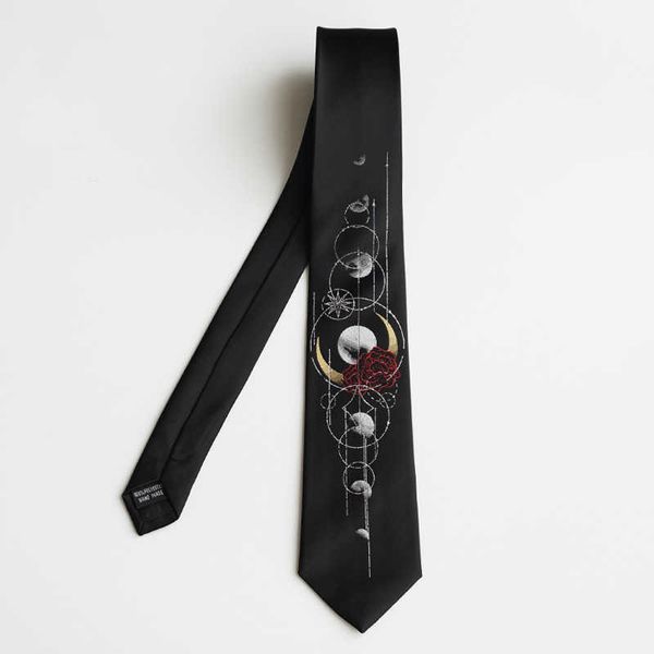 neck ties new men's original design female students personality gift necktie silver black tie moon phase j230227, Blue;purple
neck ties new men's original design female students personality gift necktie silver black tie moon phase j230227, Blue;purple