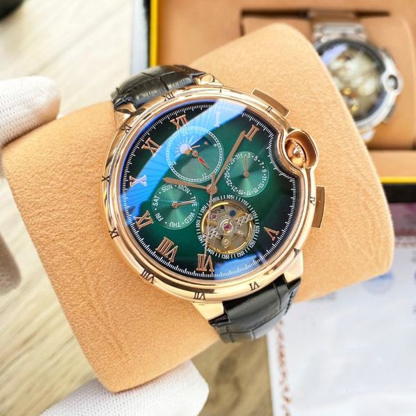 men's automatic mechanical watch 46mm leather strap silver/rose gold sapphire waterproof casual classic fashion wristwatch montre de lu, Slivery;brown
men's automatic mechanical watch 46mm leather strap silver/rose gold sapphire waterproof casual classic fashion wristwatch montre de lu, Slivery;brown