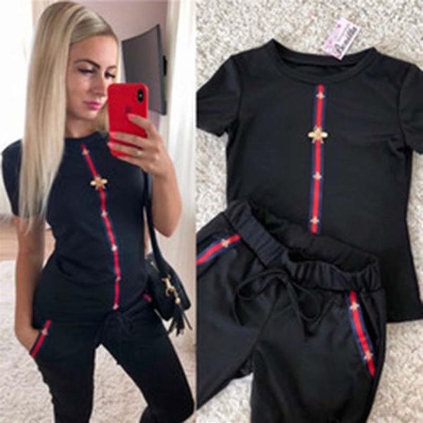 5 color womens designer printed sport suits short-sleeve shirts and pants two piece sets outfits suits tracksuits size s-2xl230v, Gray
5 color womens designer printed sport suits short-sleeve shirts and pants two piece sets outfits suits tracksuits size s-2xl230v, Gray