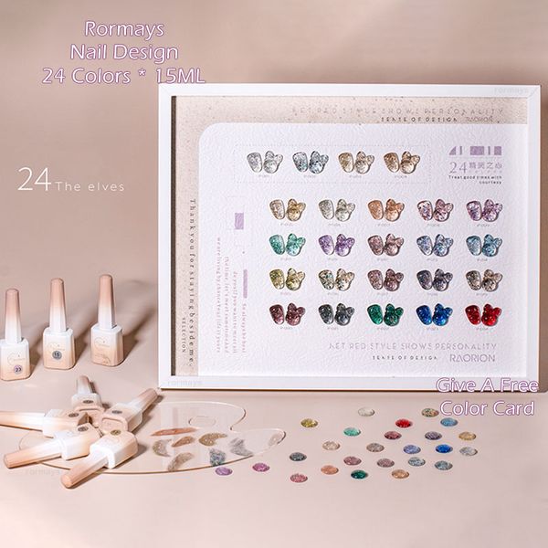 rormays 15ml shiny gel nail polish 24 color set shiny sequins semi permanent diamond gloss polished uv led nail art gel special salon manicu
rormays 15ml shiny gel nail polish 24 color set shiny sequins semi permanent diamond gloss polished uv led nail art gel special salon manicu