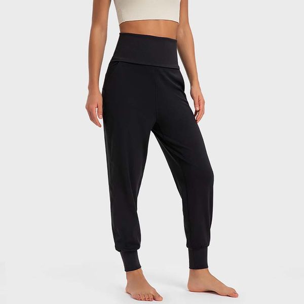 high waist side pocket leggings sports fitness trousers women's loose casual thread yoga maternity pants, Black
high waist side pocket leggings sports fitness trousers women's loose casual thread yoga maternity pants, Black