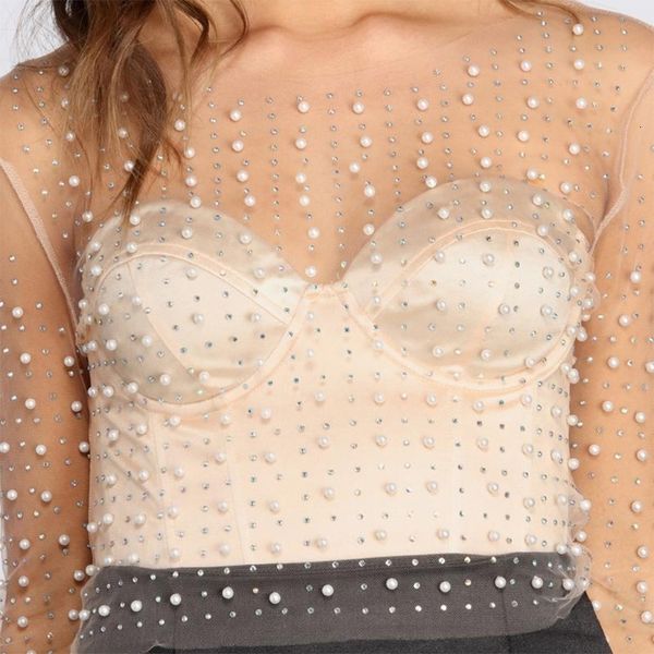 women s blouses shirt s long sleeve sheer mesh crop shiny pearls o neck pullover shirt blouse slim cover up party clubwear 230228, White
women s blouses shirt s long sleeve sheer mesh crop shiny pearls o neck pullover shirt blouse slim cover up party clubwear 230228, White