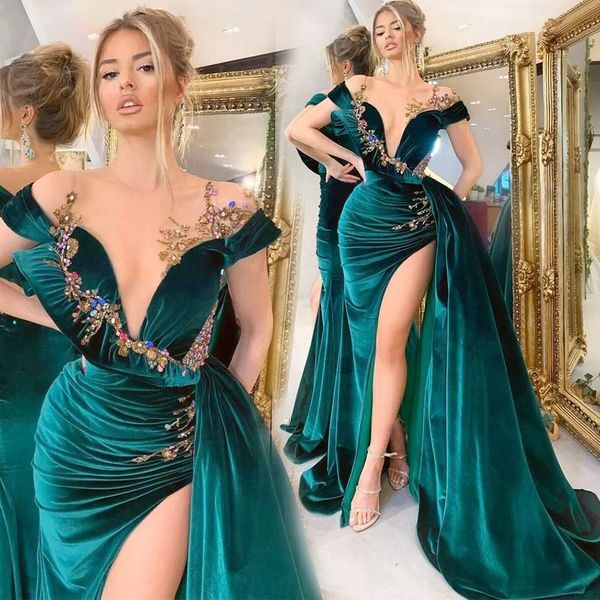 velvet evening dresses off-shoulder prom party gown new plus size formal mermaid beaded illusion floor-length custom v-neck crystal, Black
velvet evening dresses off-shoulder prom party gown new plus size formal mermaid beaded illusion floor-length custom v-neck crystal, Black