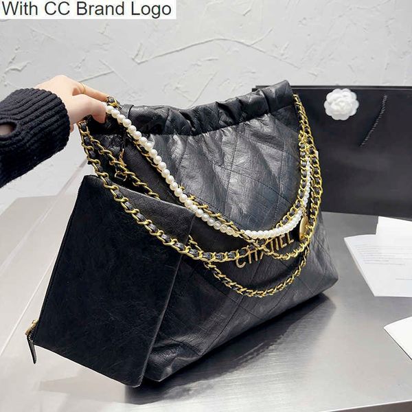 cc brand shopping bags lager capacity handle 22 bags black brown diamond quilted grained shiny leather handbag with pearl chain coin purse l
cc brand shopping bags lager capacity handle 22 bags black brown diamond quilted grained shiny leather handbag with pearl chain coin purse l