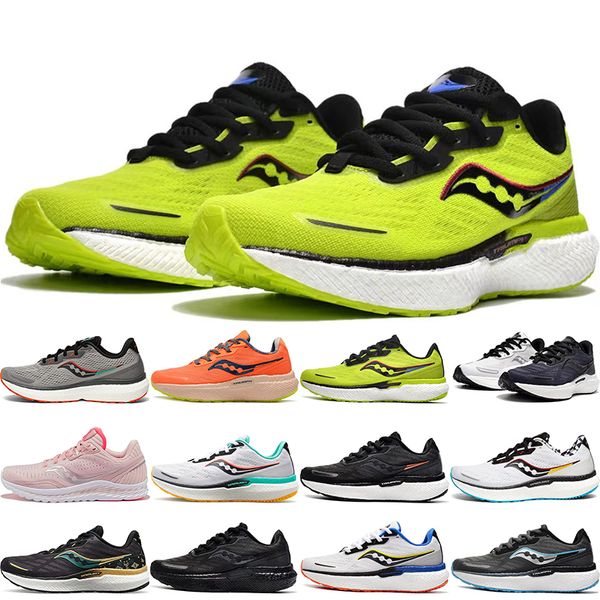 

designer shoes Saucony Triumph 19 Wide Running Shoes for Womens Black Bule Volt White Orange Rose Pink Mens Sports Sneakers Trainers, #4