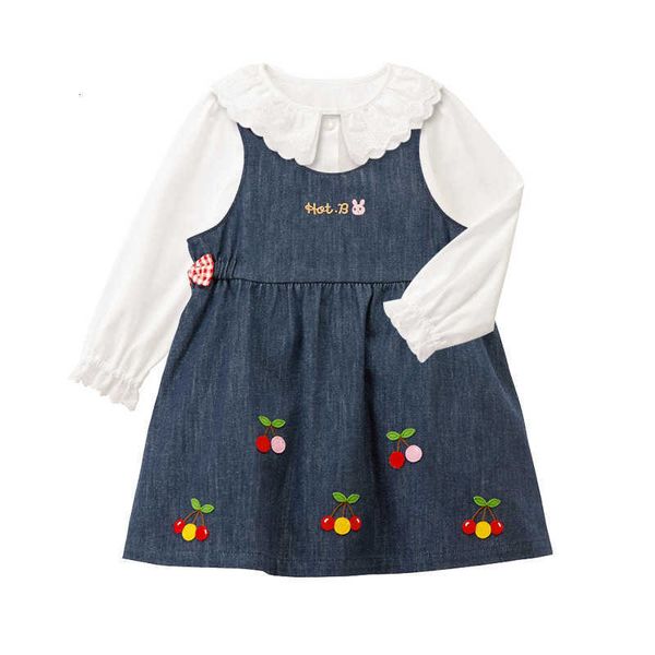 miki chil1en's clothing spring and autumn new girls' baby cartoon bunny cherry embroidered 1ess, Blue
miki chil1en's clothing spring and autumn new girls' baby cartoon bunny cherry embroidered 1ess, Blue