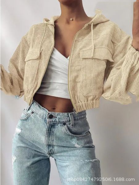 women s jacket coat high waisted waist retro corduroy drop shoulder hoodie casual cropped zipper batman shirt 230228, Black;brown
women s jacket coat high waisted waist retro corduroy drop shoulder hoodie casual cropped zipper batman shirt 230228, Black;brown
