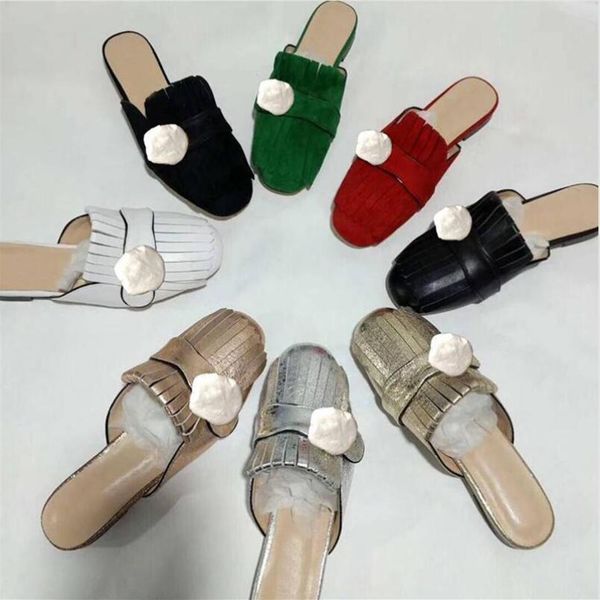 classic leather slippers one-word slippers flat-soled half-slippers fringed metal buckled sandals designer ladies shoes large size2043, Black
classic leather slippers one-word slippers flat-soled half-slippers fringed metal buckled sandals designer ladies shoes large size2043, Black