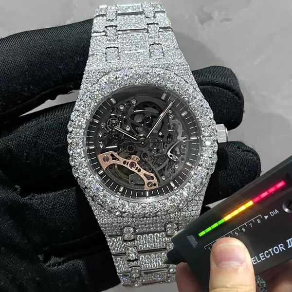 2022 new version moissanite stones skeleton watch pass test mens diamonds mechanical eta movement luxury full iced out sapphire shiny watche, Slivery;brown
2022 new version moissanite stones skeleton watch pass test mens diamonds mechanical eta movement luxury full iced out sapphire shiny watche, Slivery;brown
