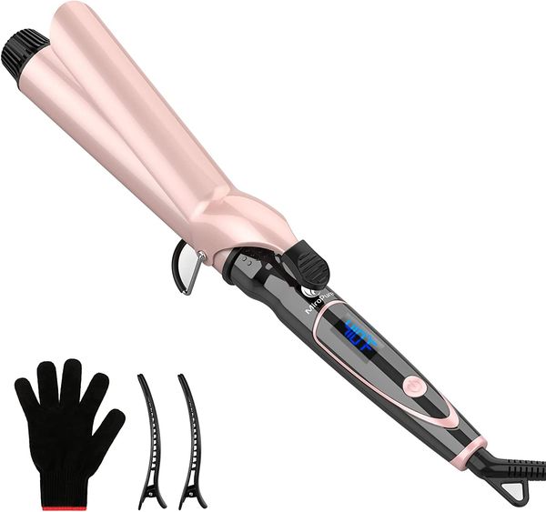 1.5 inch curling iron dual voltage instant heat with extra-smooth tourmaline ceramic coating, glove included by miropure
1.5 inch curling iron dual voltage instant heat with extra-smooth tourmaline ceramic coating, glove included by miropure