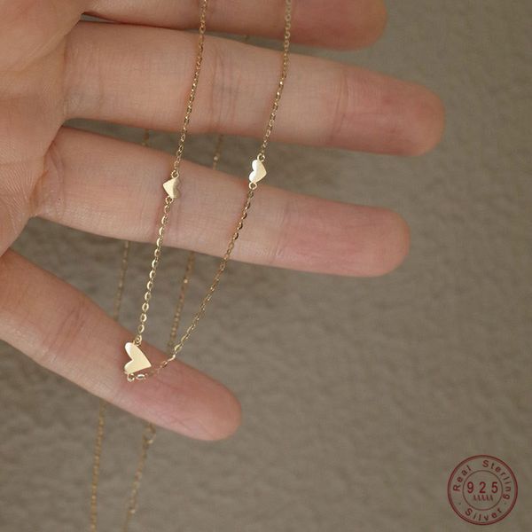 chokers 925 sterling silver simple three heart necklace for women korean wedding jewelry valentine's day gift 230228, Golden;silver
chokers 925 sterling silver simple three heart necklace for women korean wedding jewelry valentine's day gift 230228, Golden;silver