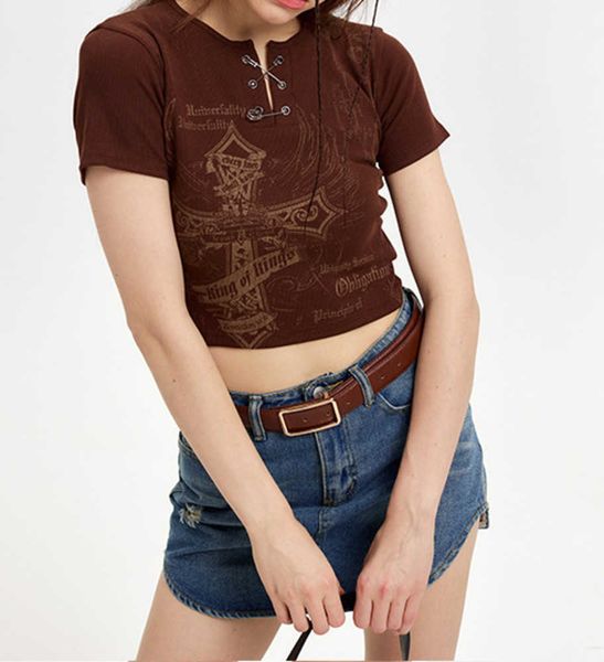 t-shirt heyhenry american short sleeve spring and summer new spicy girls slim fit women's ins, White
t-shirt heyhenry american short sleeve spring and summer new spicy girls slim fit women's ins, White