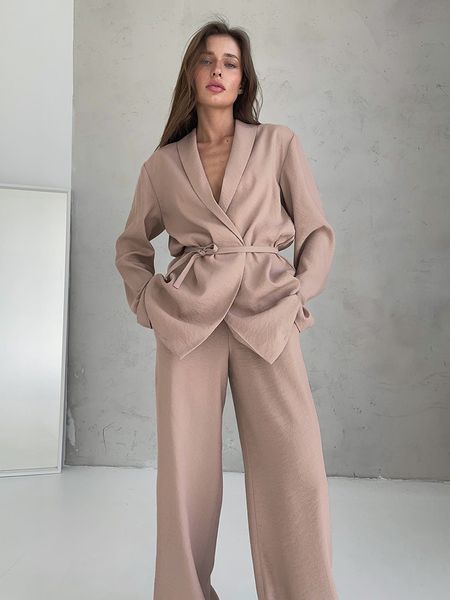 womens sleepwear hiloc full sleeves pajamas for women robe suits with pants wide leg solid loose sets womens outfits home suit sleep clothes, Black;red
womens sleepwear hiloc full sleeves pajamas for women robe suits with pants wide leg solid loose sets womens outfits home suit sleep clothes, Black;red
