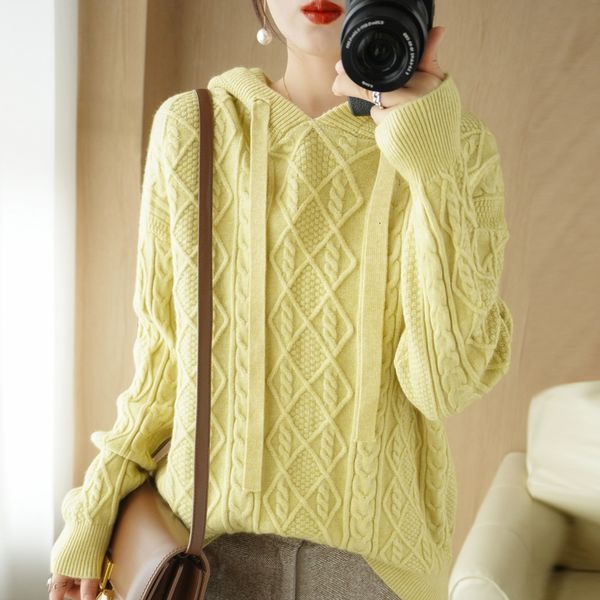 women's hoodies sweatshirts solid color twist hooded sweater loose autumn and winter clothes fashion joker knitted shirt 230227, Black
women's hoodies sweatshirts solid color twist hooded sweater loose autumn and winter clothes fashion joker knitted shirt 230227, Black
