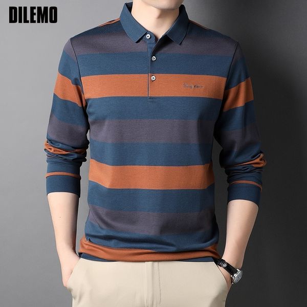 men's polos grade cotton fashion designer brand luxury mens polo shirt with long sleave stripped casual men clothes 230228, White;black
men's polos grade cotton fashion designer brand luxury mens polo shirt with long sleave stripped casual men clothes 230228, White;black