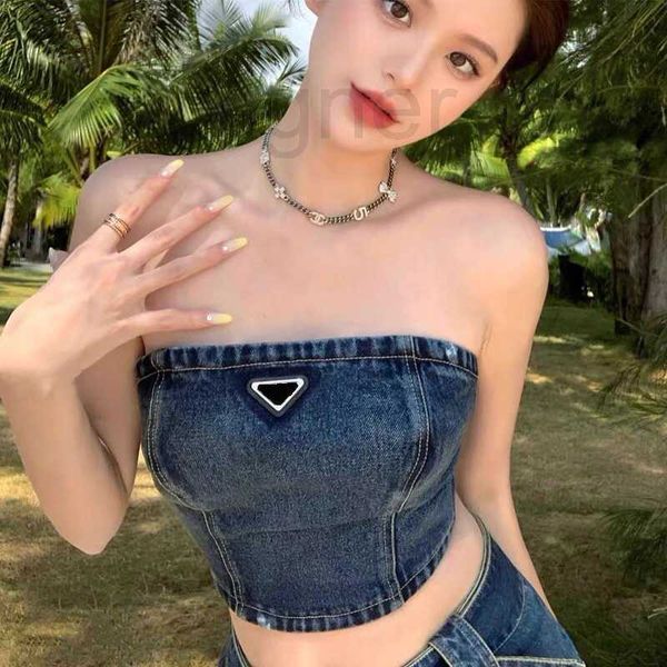 women's tanks & camis designer 22ss women designer street out bra vest denim girl temperament leaking shoulder tube wrap chest vintage, White
women's tanks & camis designer 22ss women designer street out bra vest denim girl temperament leaking shoulder tube wrap chest vintage, White